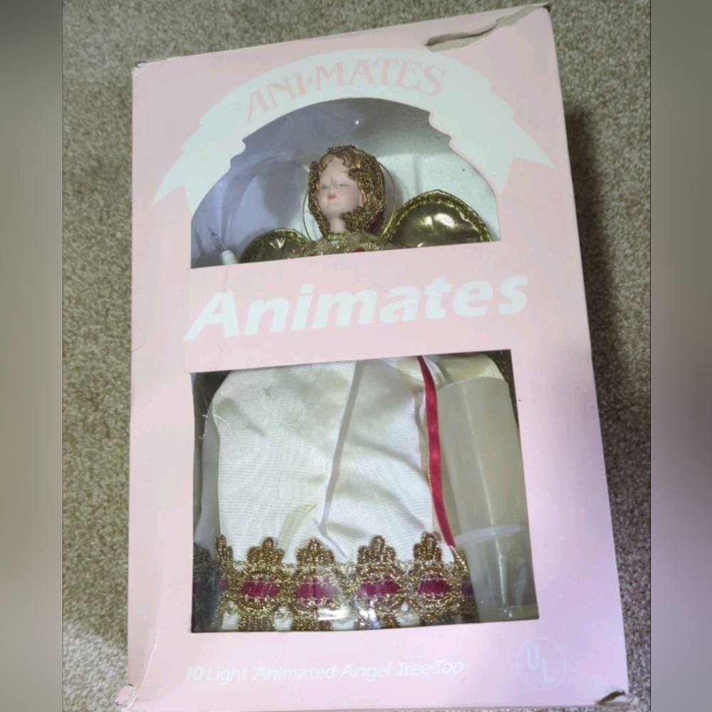 Vintage Ani-Mates Lighted Animated Christmas Angel 11"  Moves + Original Box EUC - Picture 13 of 14